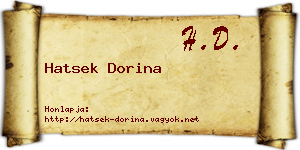 Hatsek Dorina névjegykártya